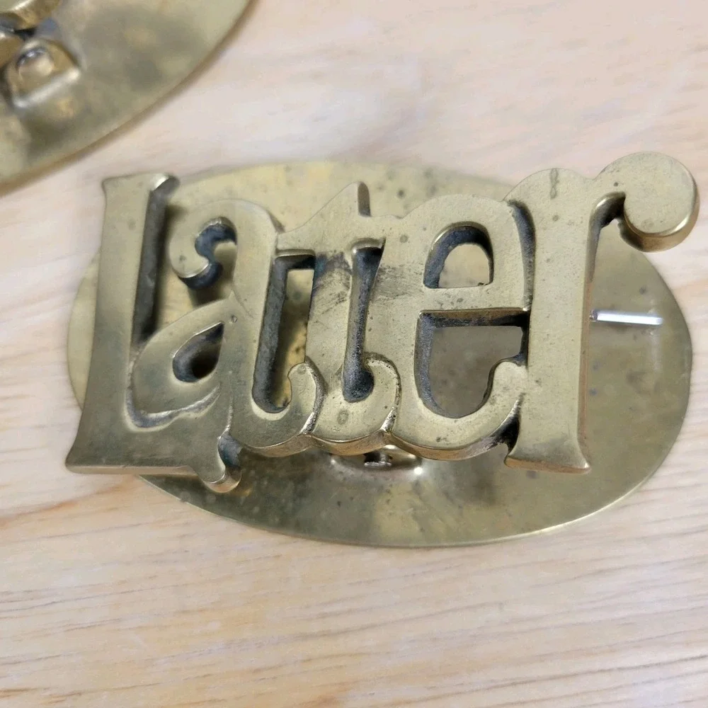 Vintage Mid-Century Modern Solid Brass Desk Clips 
